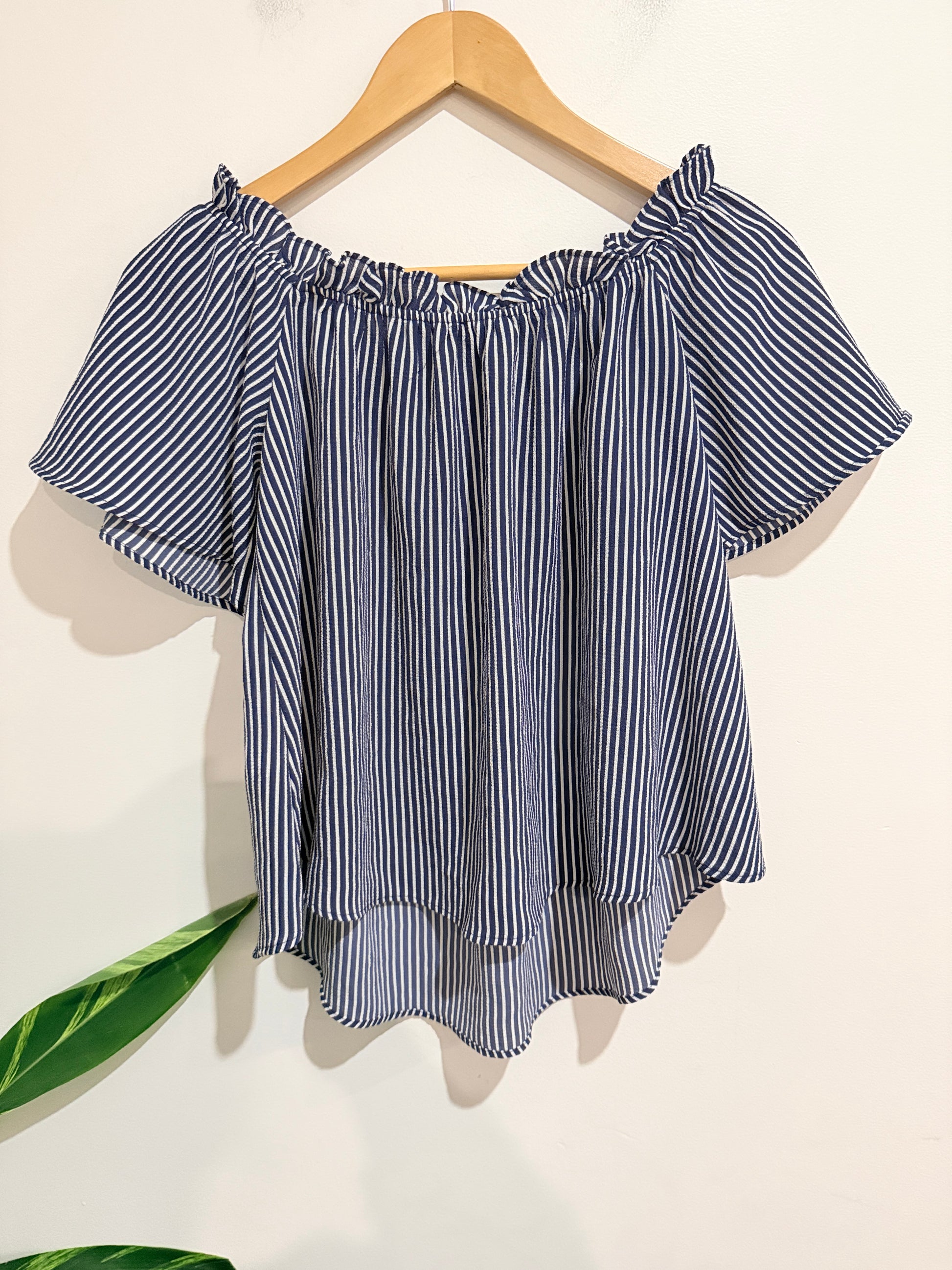 Primark Striped Off-the-shoulder Top Size 14