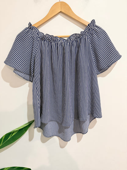 Primark Striped Off-the-shoulder Top Size 14