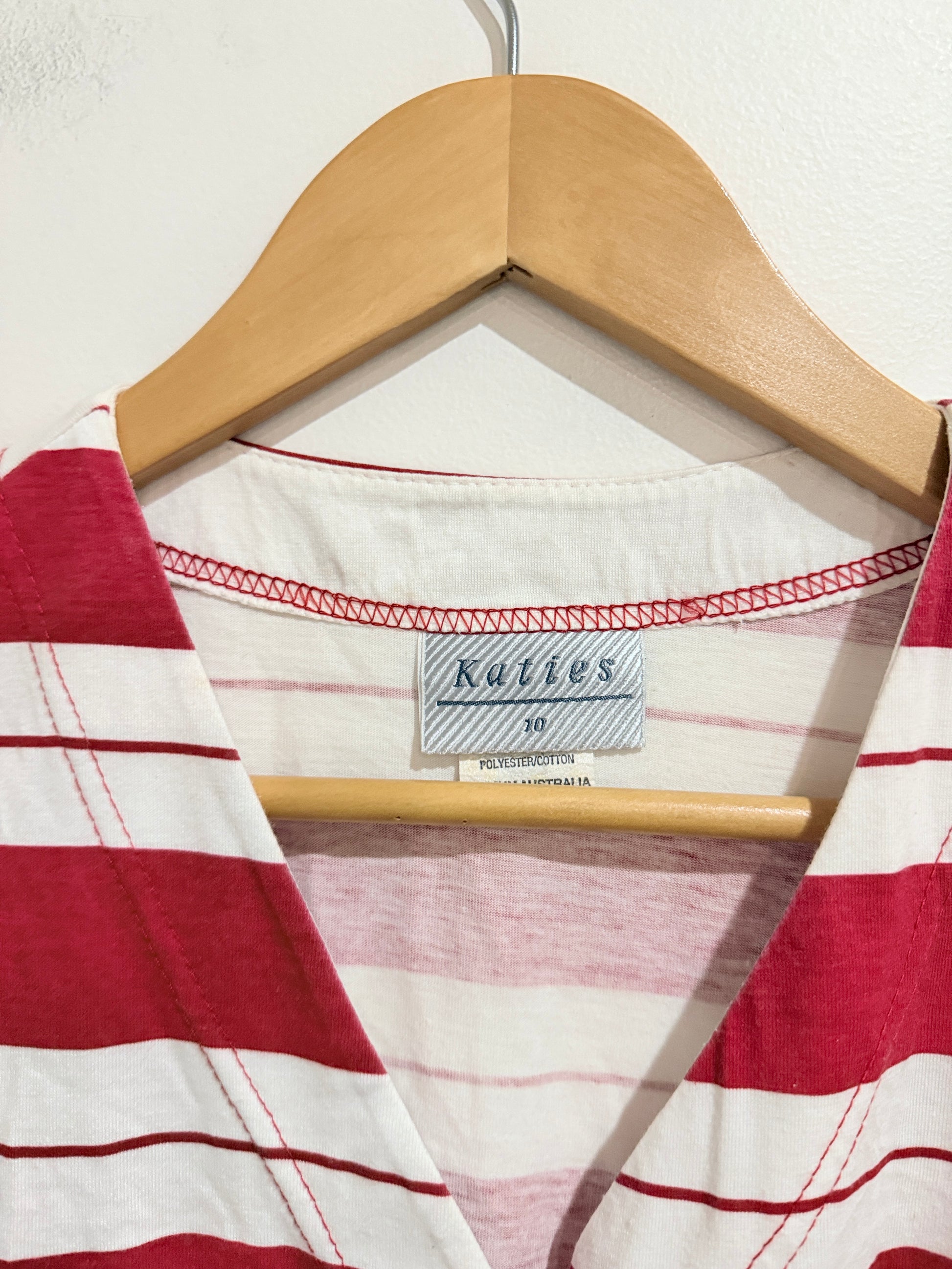 Katies Striped Sleeveless Vest Size 10