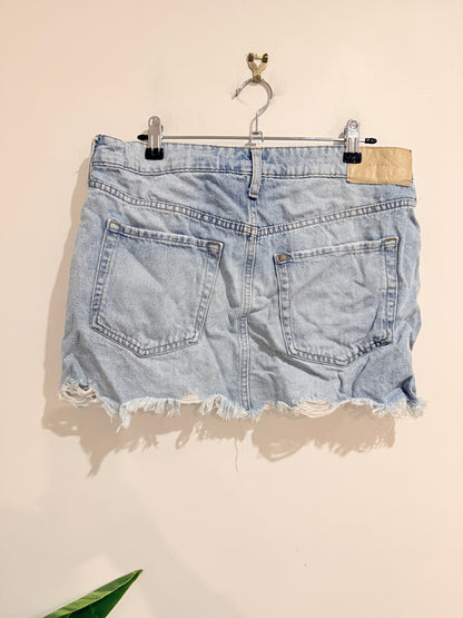 & Denim Distressed Denim Shorts Size S