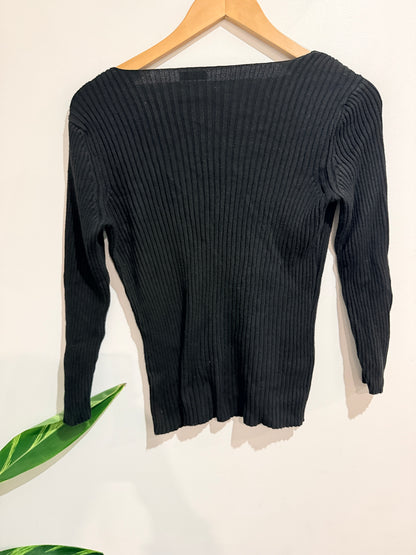 Brand Unknown Ribbed V-neck Sweater