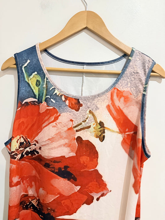 Sleeveless Floral Maxi Dress Size U/arm to U/Arm 53cm