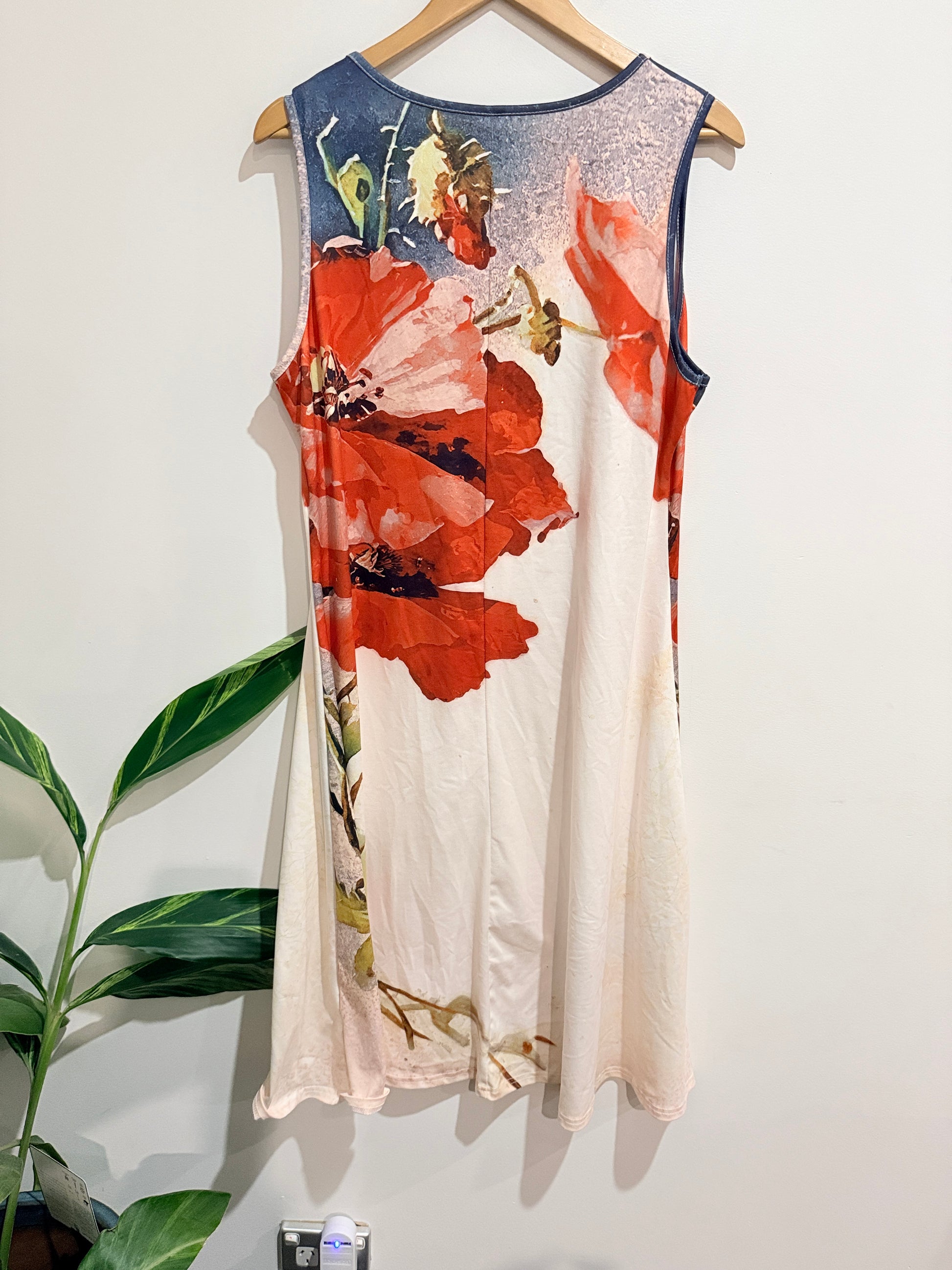 Sleeveless Floral Maxi Dress Size U/arm to U/Arm 53cm