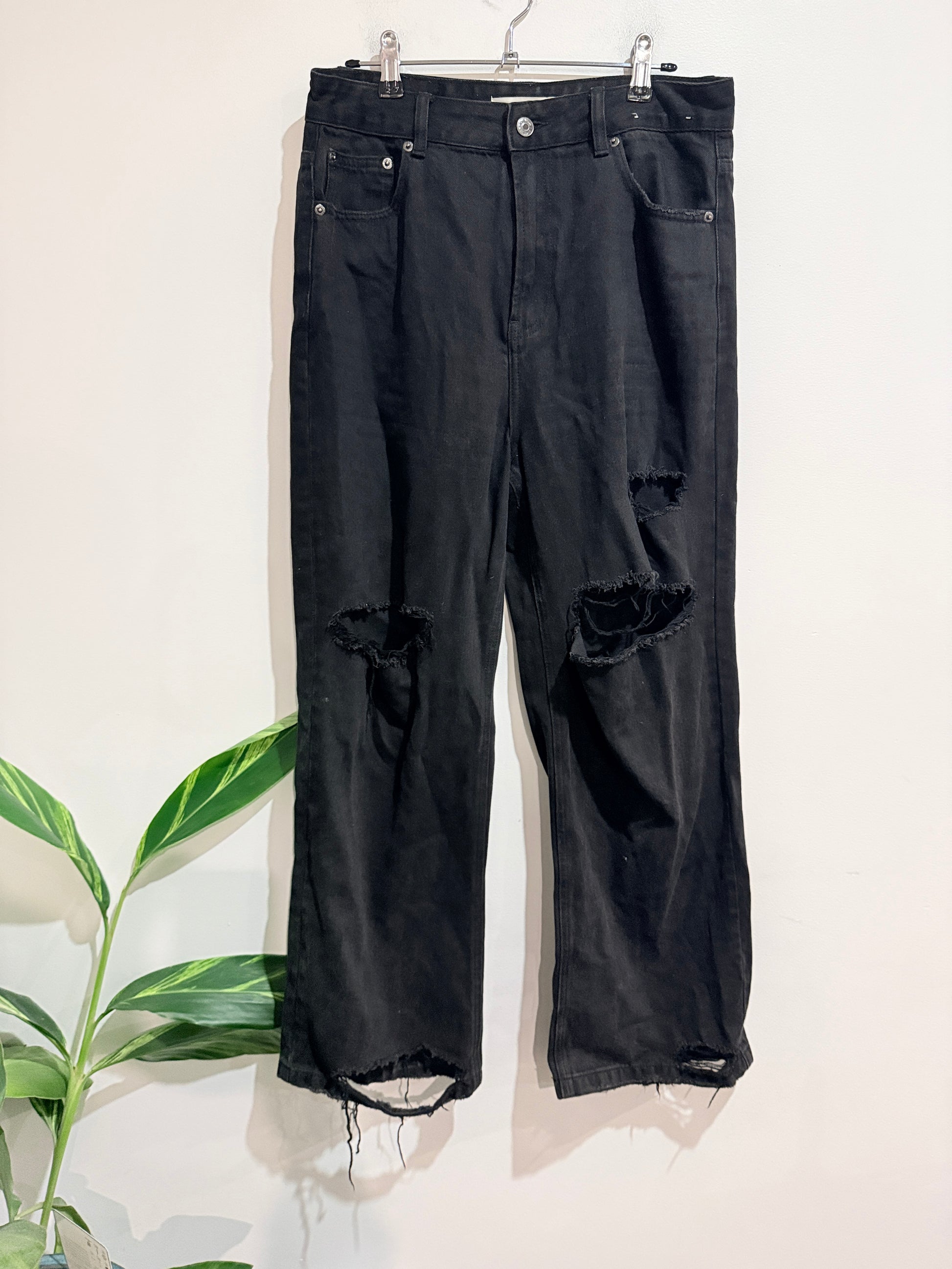 Glassons Distressed Wide-leg Jeans Size 12