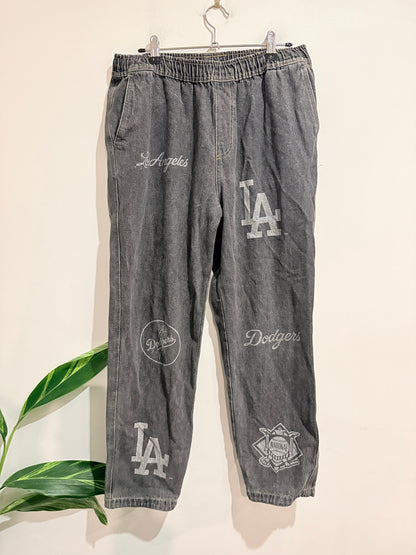 Gooperstown Dodgers Etched Denim Jeans Size M