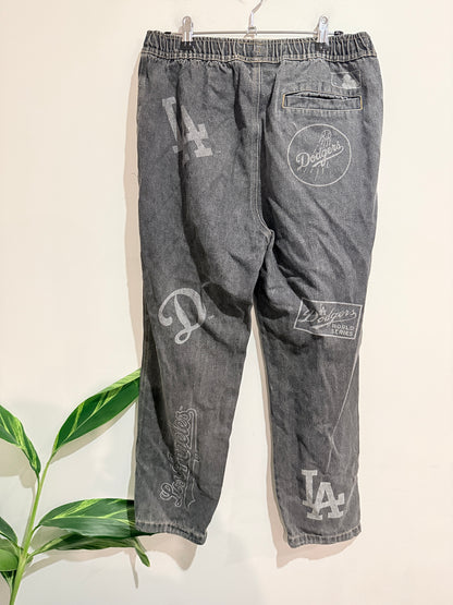 Gooperstown Dodgers Etched Denim Jeans Size M