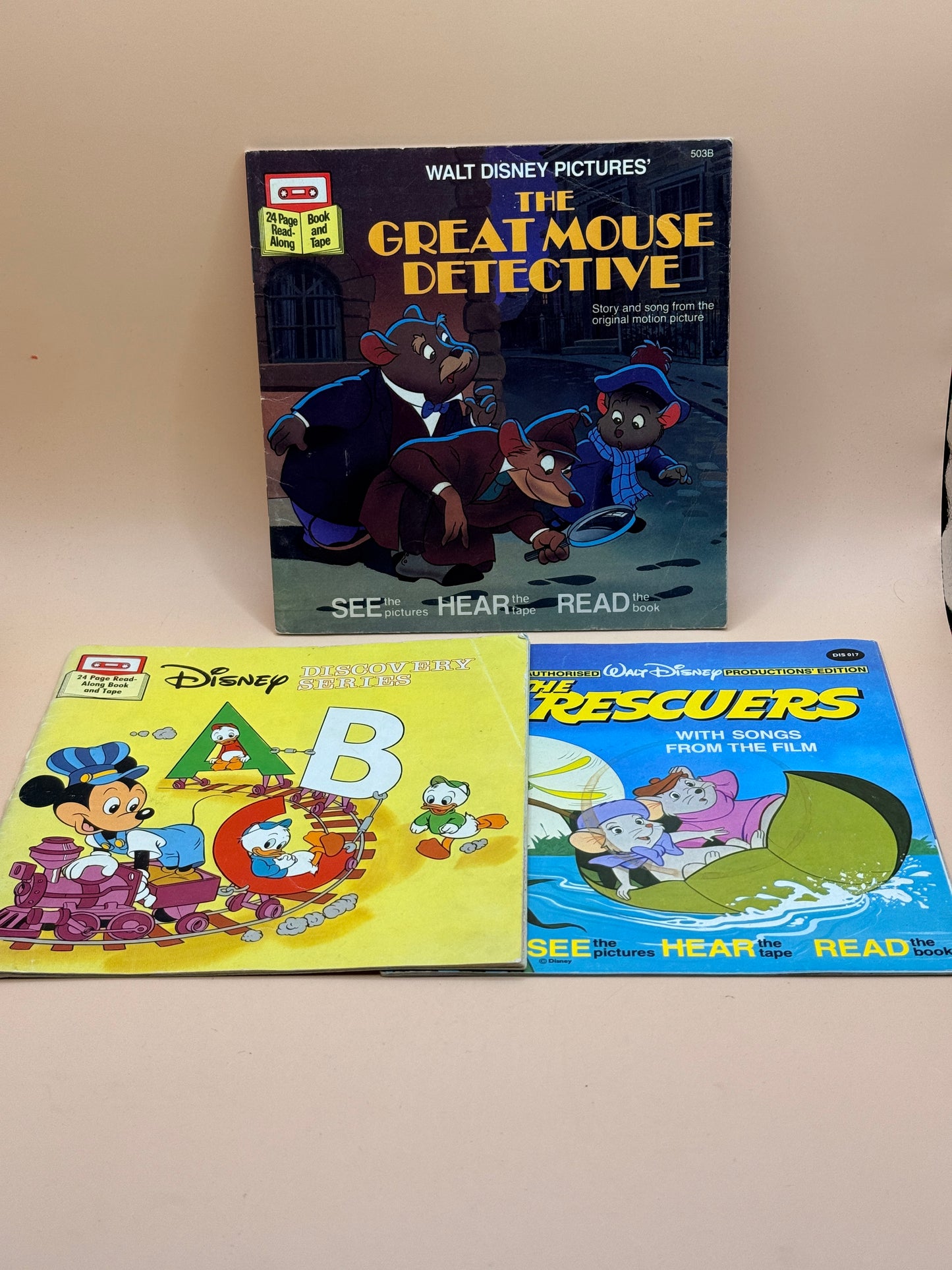 Vintage Disney Read-Along Book Set by Walt Disney Productions