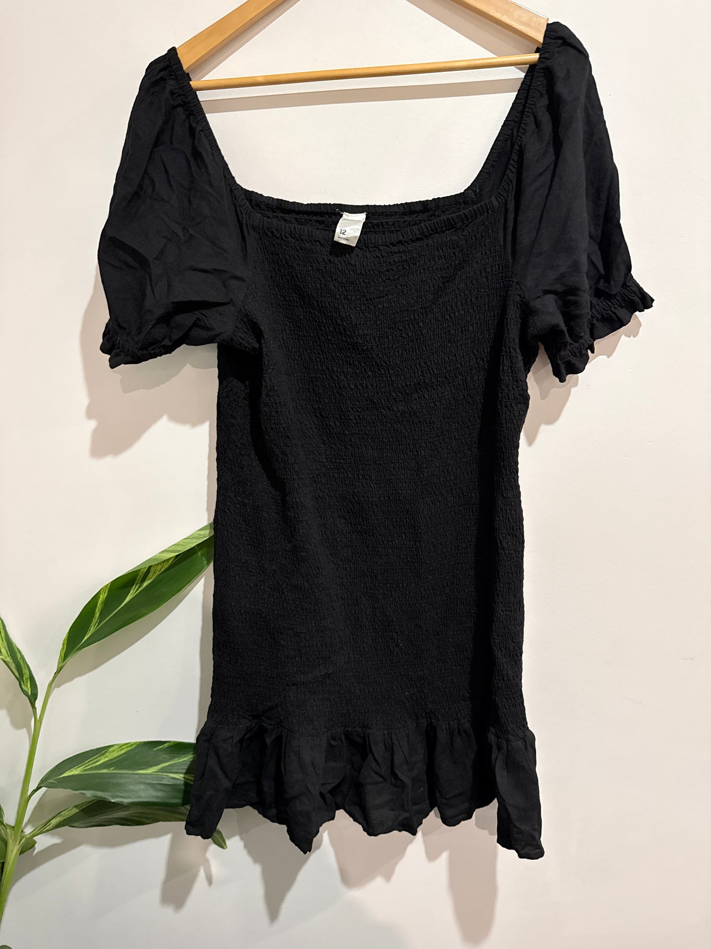 Anko Smocked Puff Sleeve Mini Dress Size 12