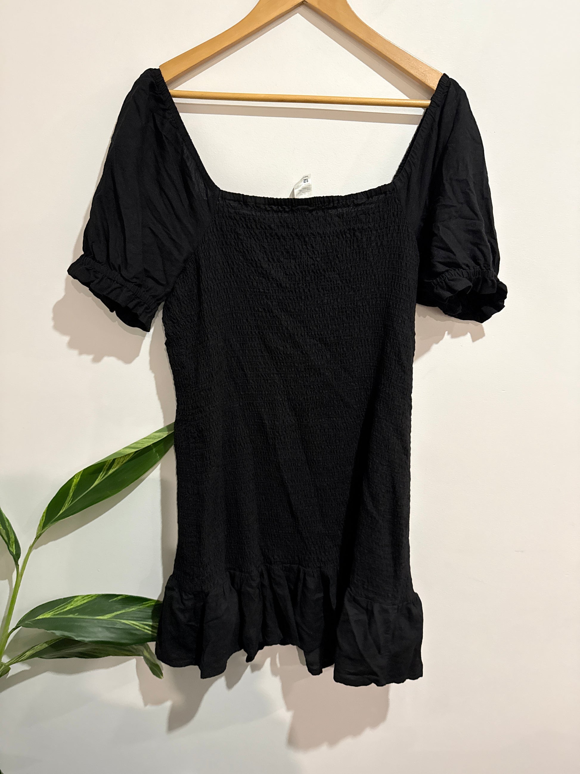 Anko Smocked Puff Sleeve Mini Dress Size 12