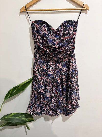 Max Floral Pattern Strapless Dress Size 6