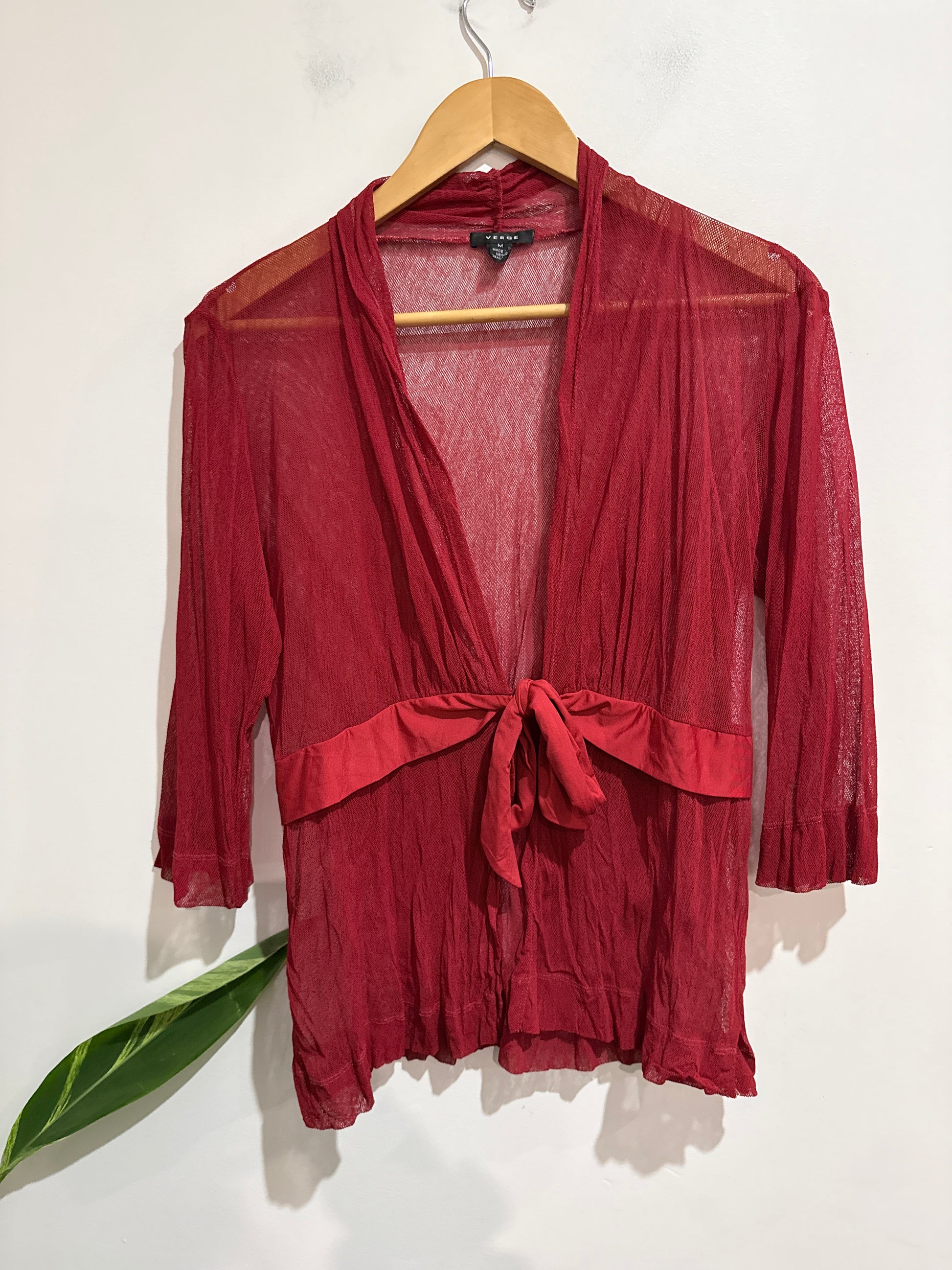 Verge (NZ Made) Sheer Stretch Cardigan Size M