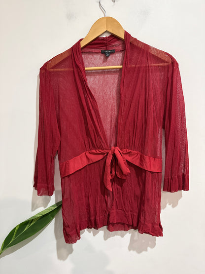 Verge (NZ Made) Sheer Stretch Cardigan Size M