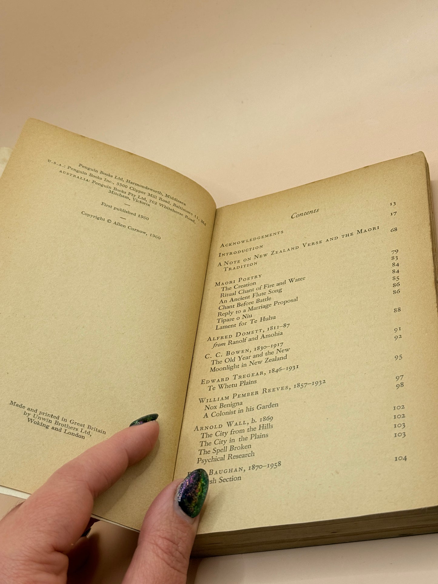 The Penguin Book of New Zealand Verse edited by Allen Curnow (1960)