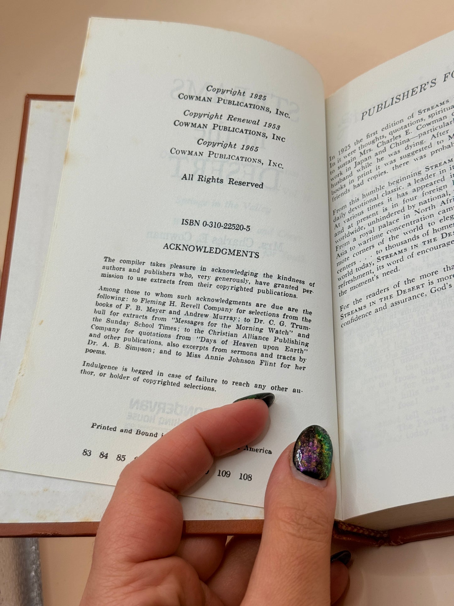 Streams in the Desert Volume One by Mrs. Charles E. Cowman 1965