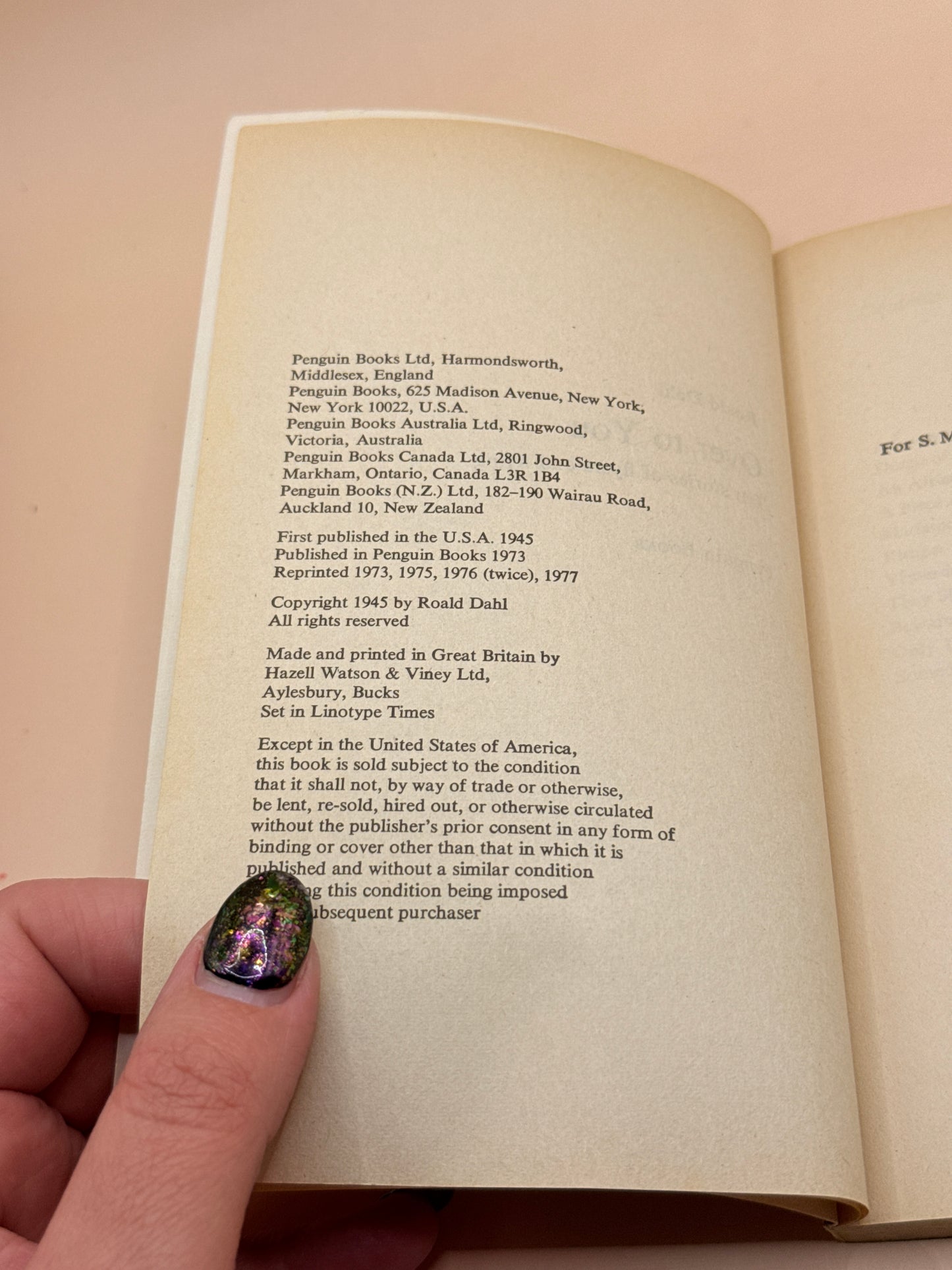 Over to You by Roald Dahl