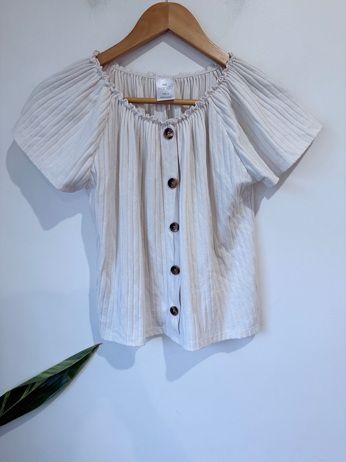 Miss Mango Off-the-shoulder Top Size 14