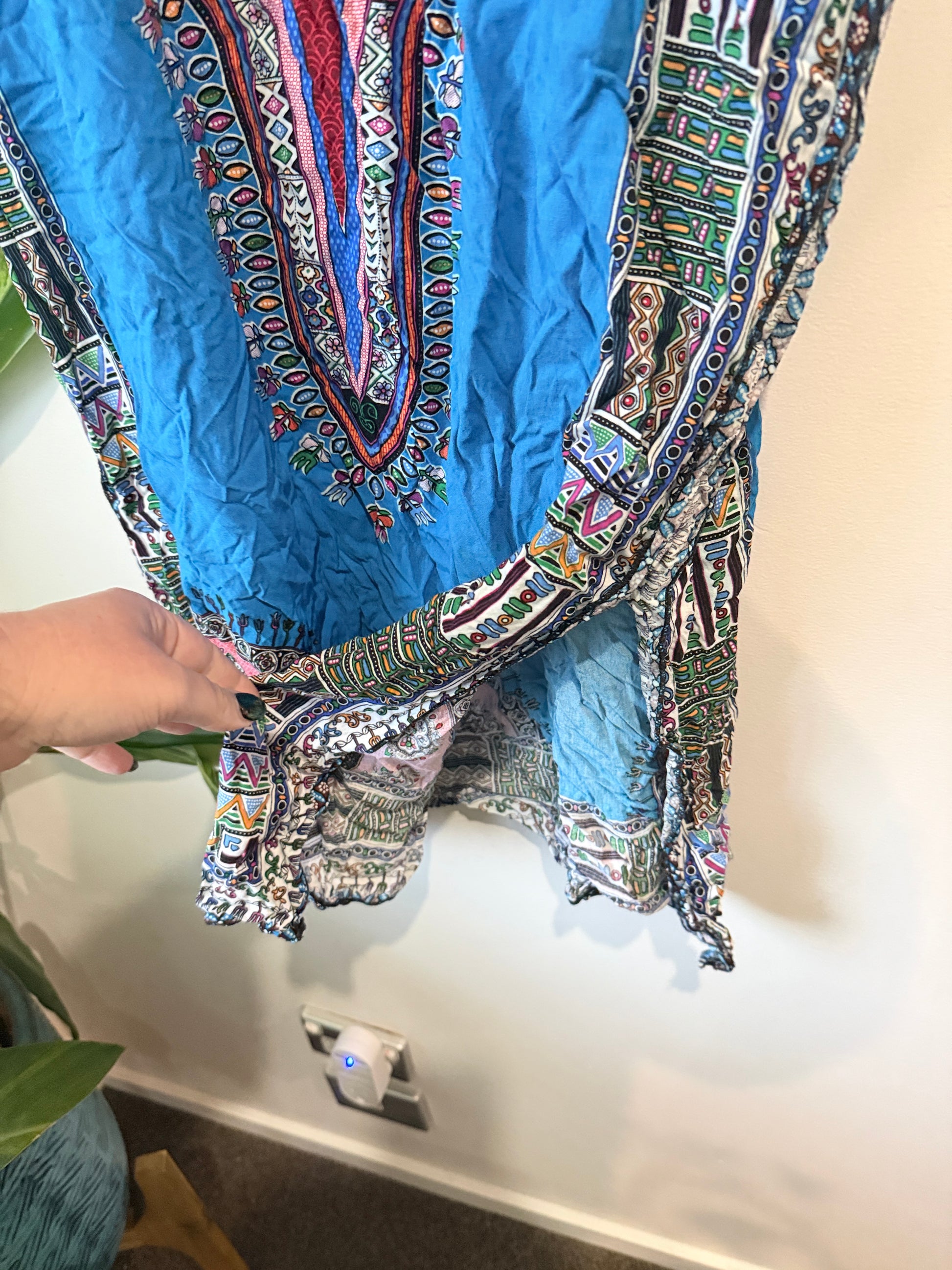 Yaduoer Dashiki-style Kaftan Mini Dress Size U/Arm to U/Arm 64cm