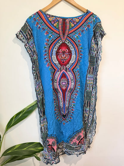 Yaduoer Dashiki-style Kaftan Mini Dress Size U/Arm to U/Arm 64cm