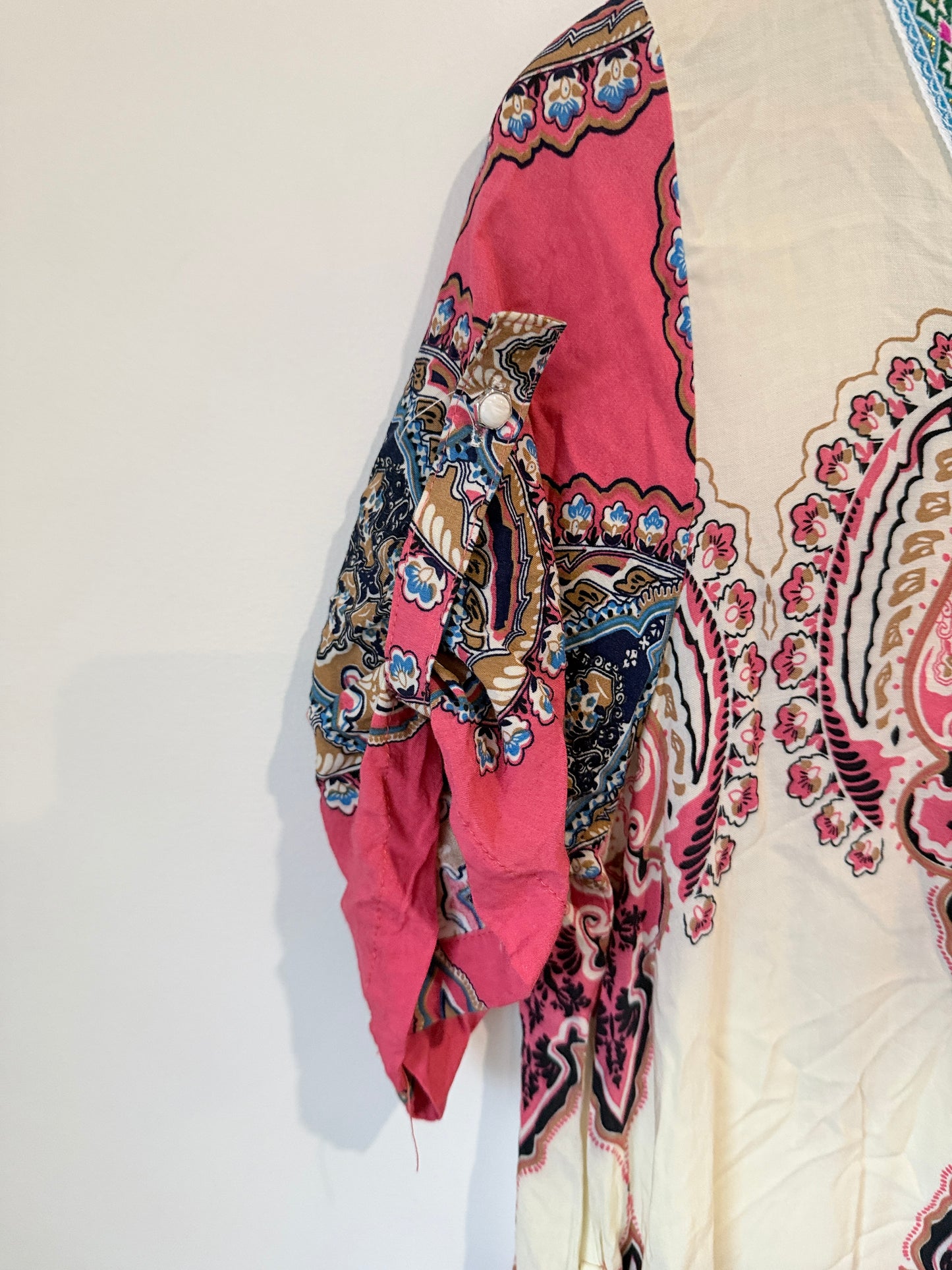Foglie Rosse Bohemian-style Tunic Dress Size 2xl | U/Arm to U/Arm 50cm
