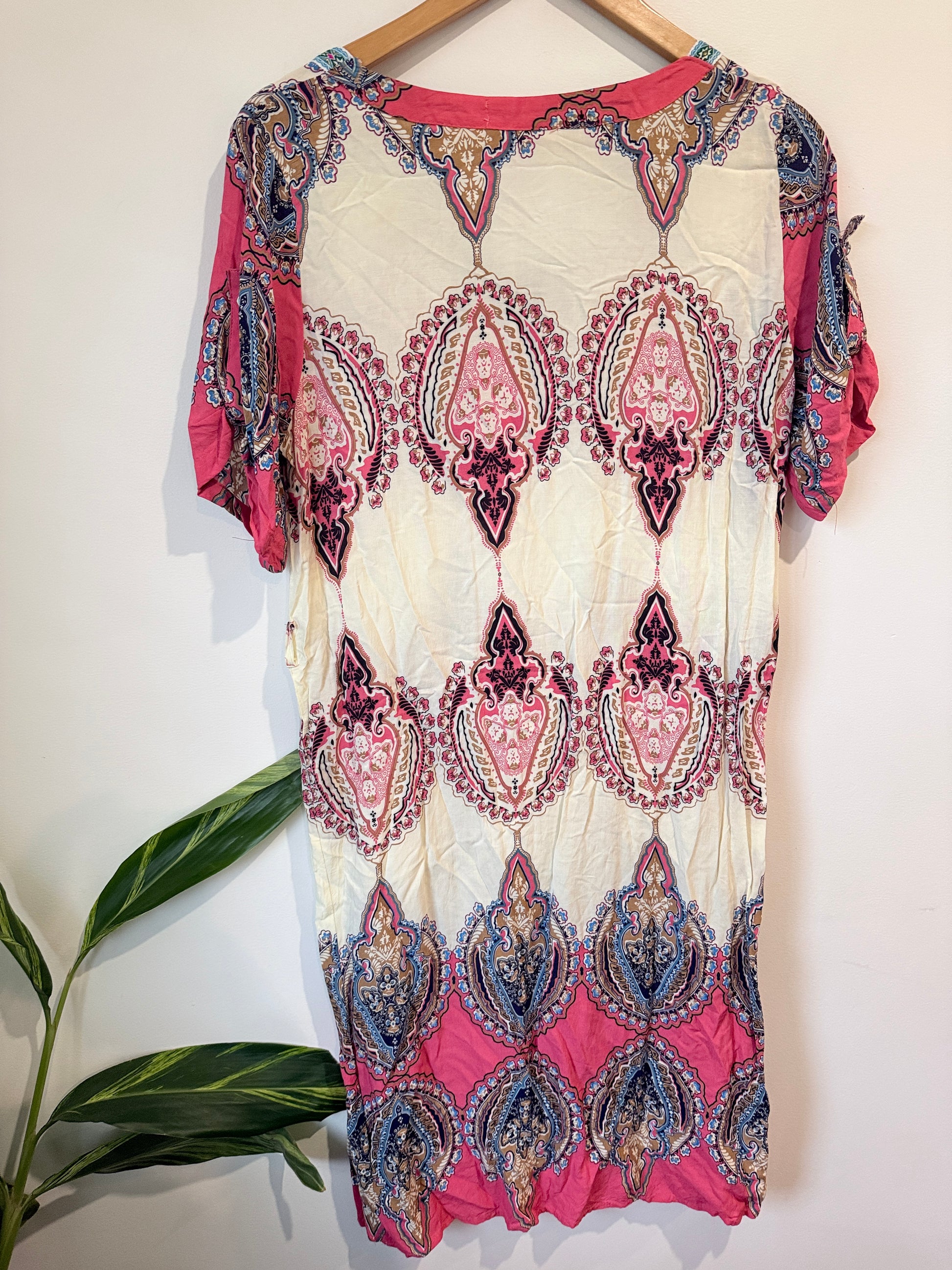Foglie Rosse Bohemian-style Tunic Dress Size 2xl | U/Arm to U/Arm 50cm
