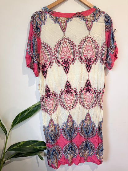 Foglie Rosse Bohemian-style Tunic Dress Size 2xl | U/Arm to U/Arm 50cm