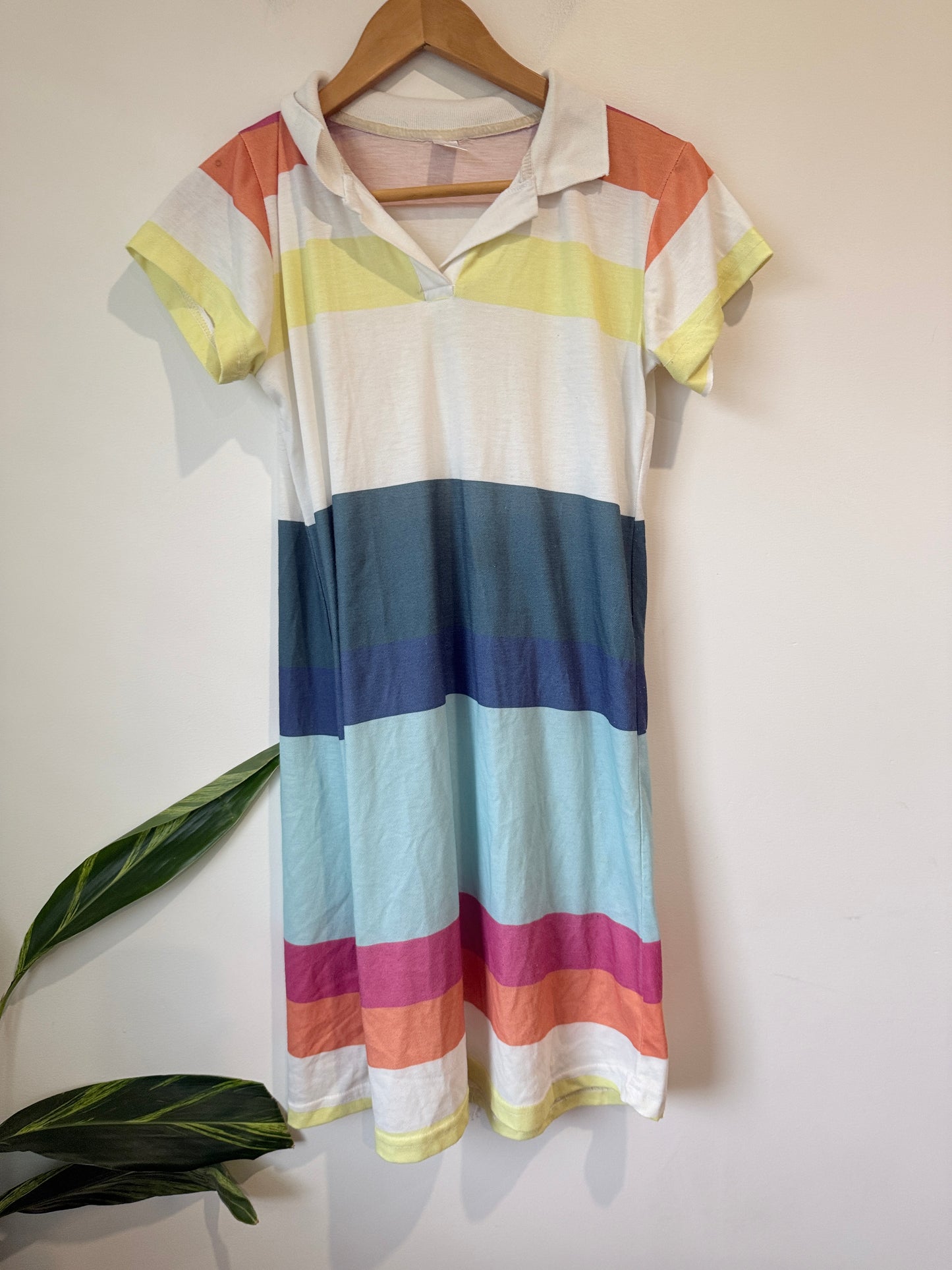 Lindros Multi Striped Polo Dress Size M