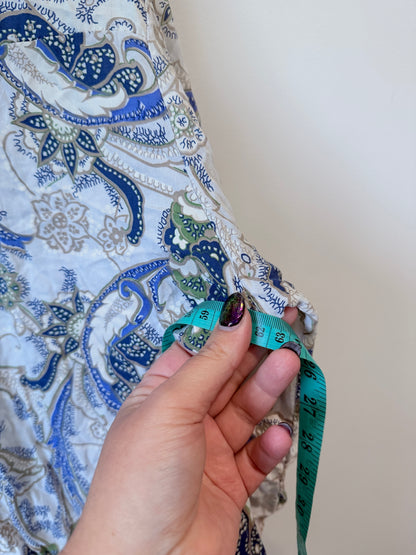 Brand Unknown Paisley Print Tunic-style Blouse Size U/arm to U/Arm 63cm
