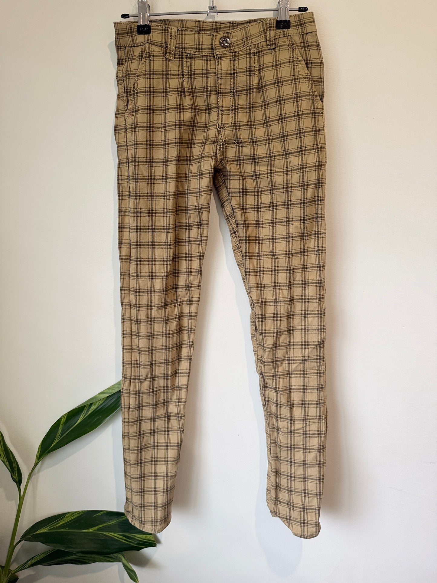 Brand Unknown Plaid Trousers Size Waist: 66cm