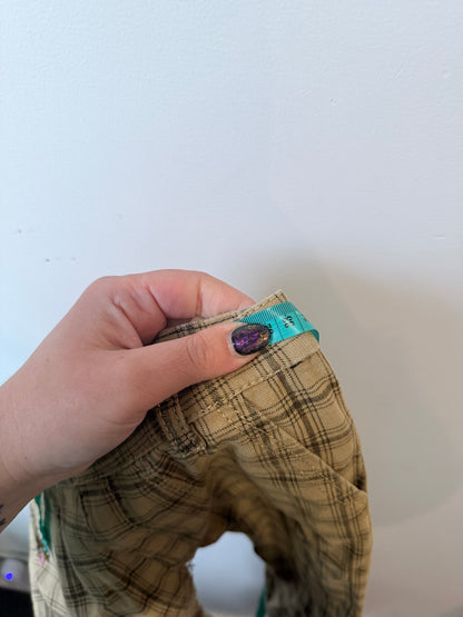 Brand Unknown Plaid Trousers Size Waist: 66cm