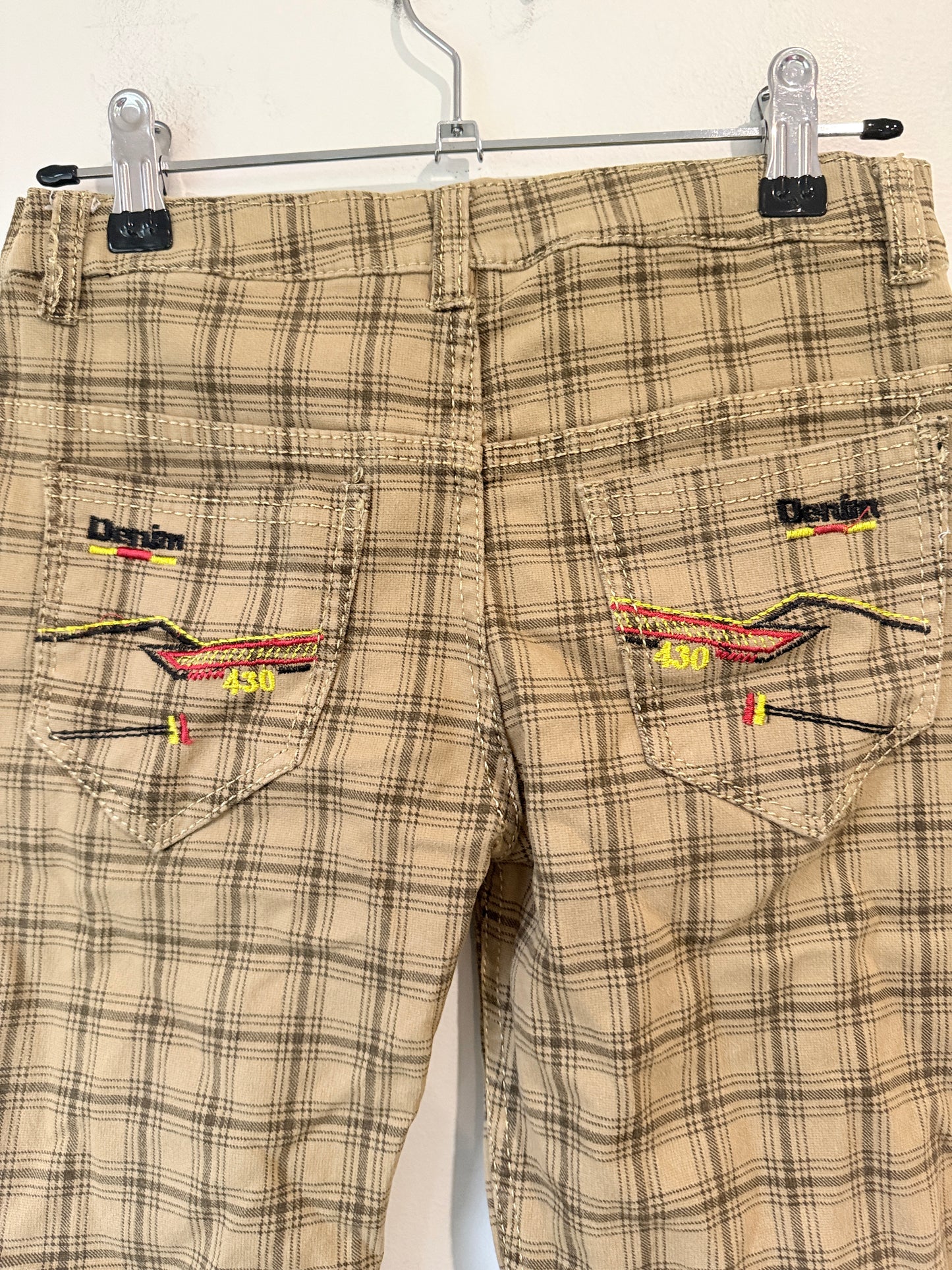 Brand Unknown Plaid Trousers Size Waist: 66cm
