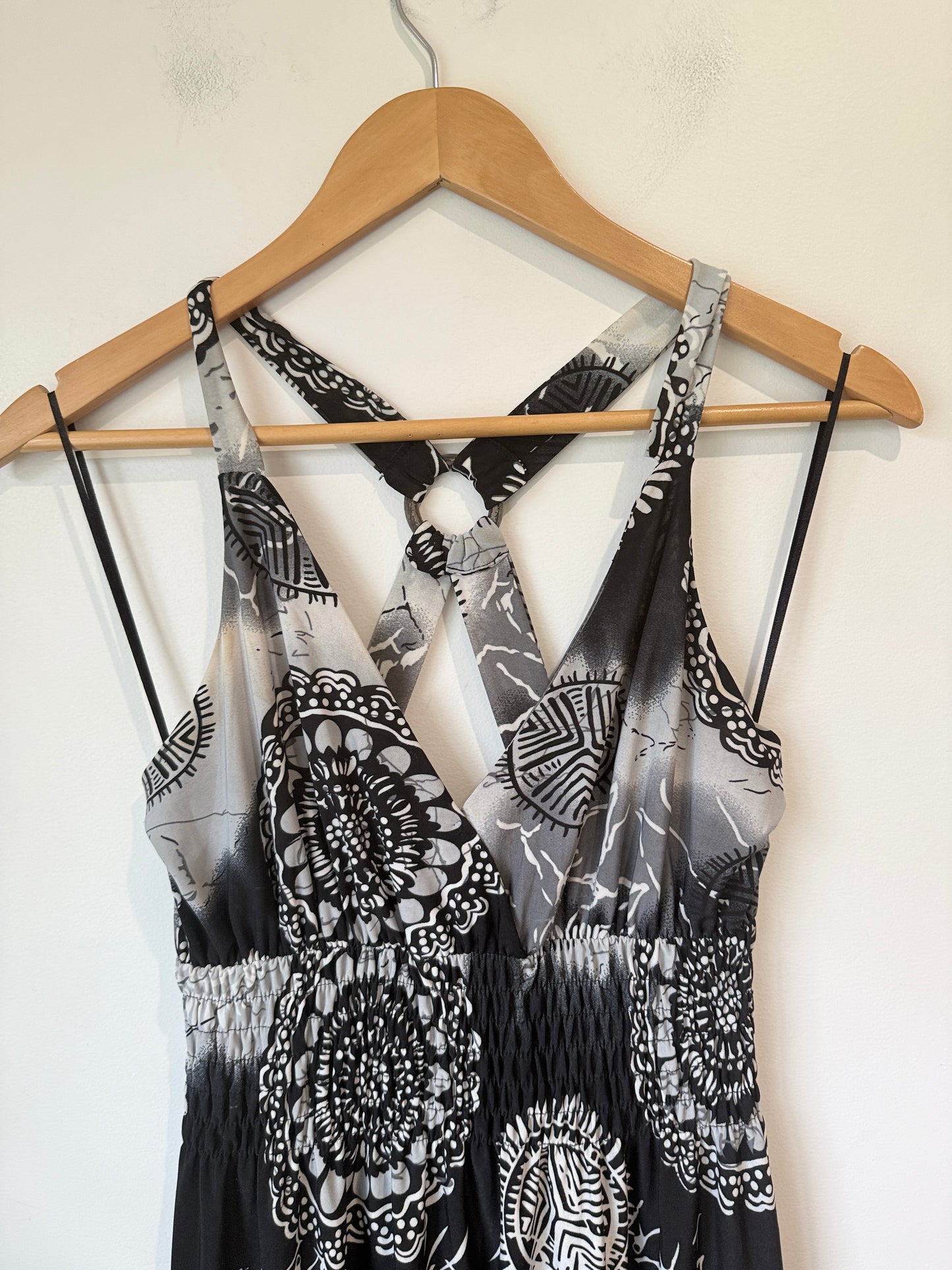 Joanna Morgan Patterned Maxi Dress Size M