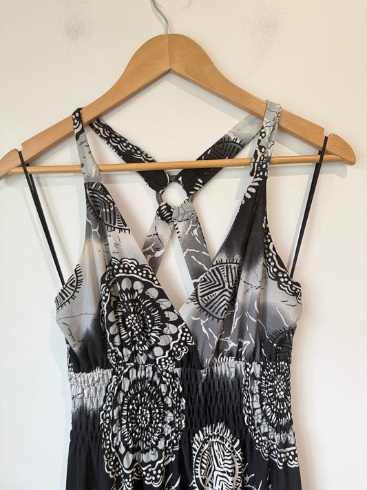Joanna Morgan Patterned Maxi Dress Size M