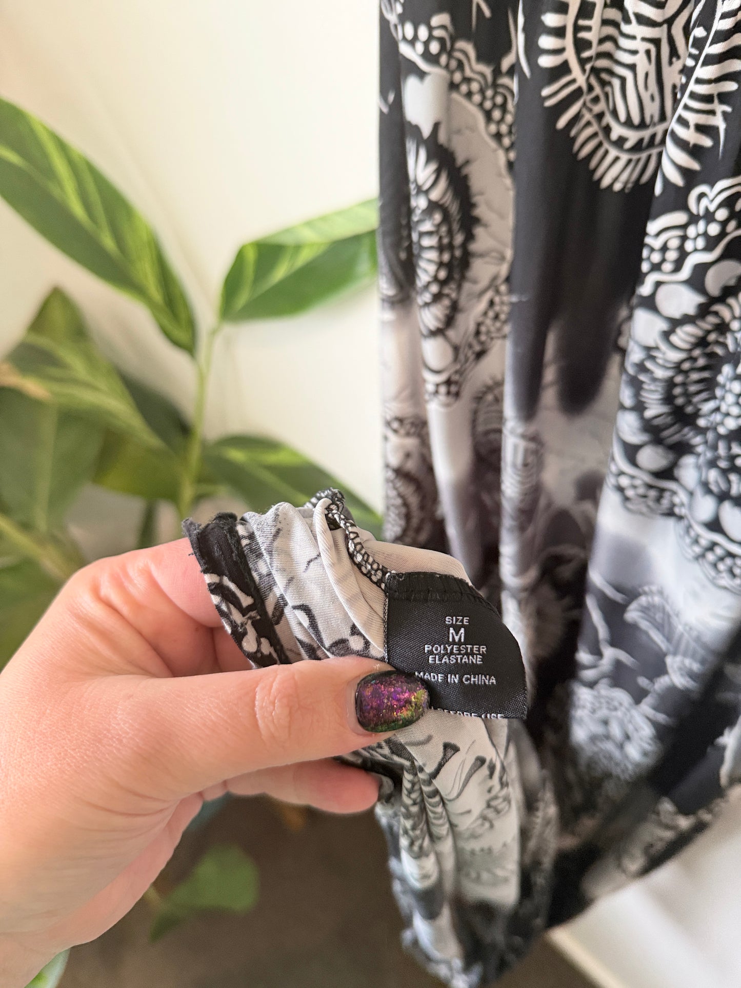 Joanna Morgan Patterned Maxi Dress Size M