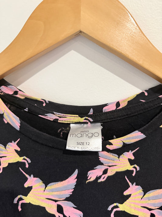 Miss Mango Unicorn-print Sleeveless Dress Size 12