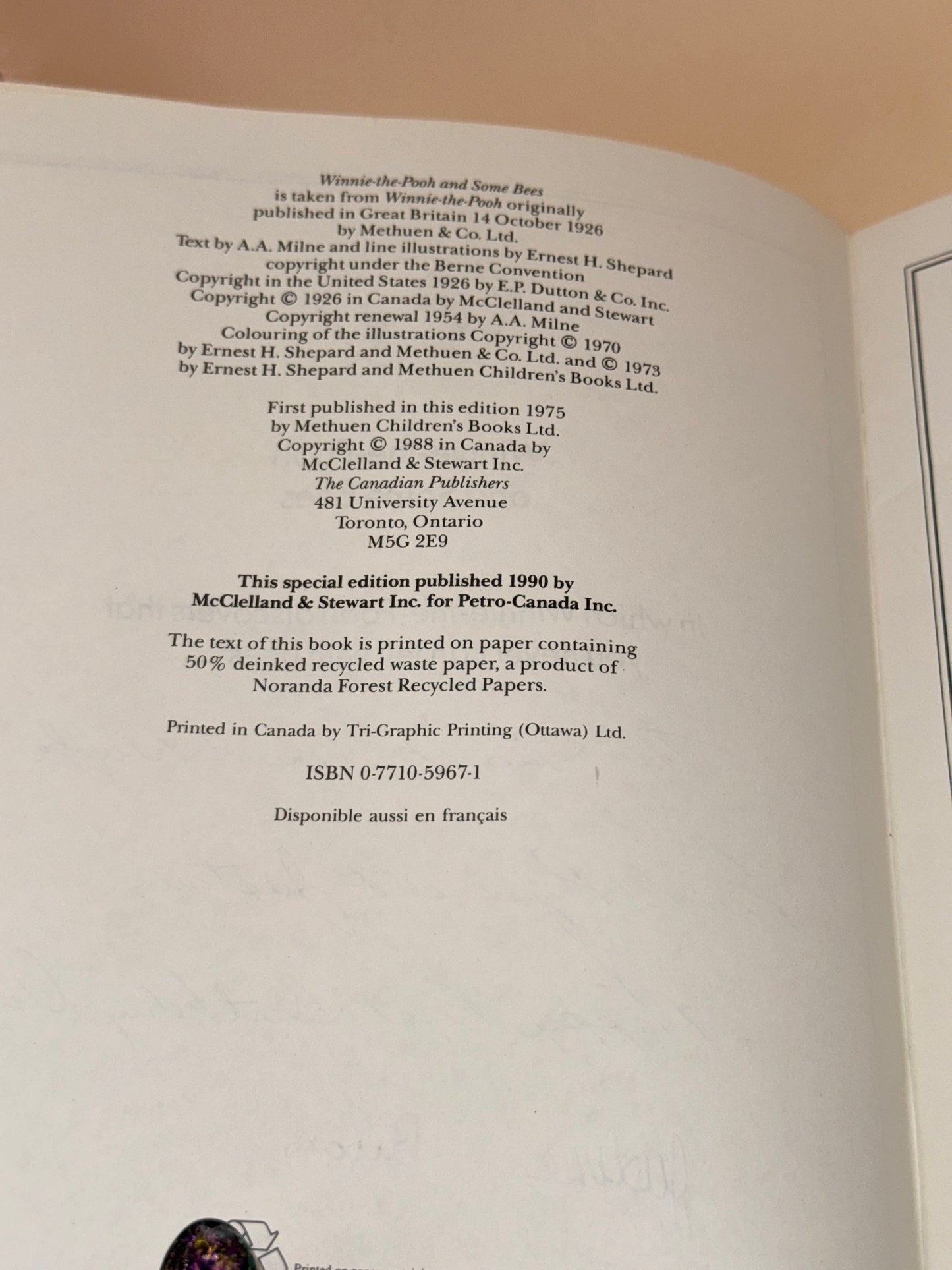 Winnie-the-Pooh and Some Bees by A.A. Milne