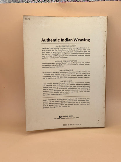 Navajo and Hopi Weaving Techniques by Mary Pendleton