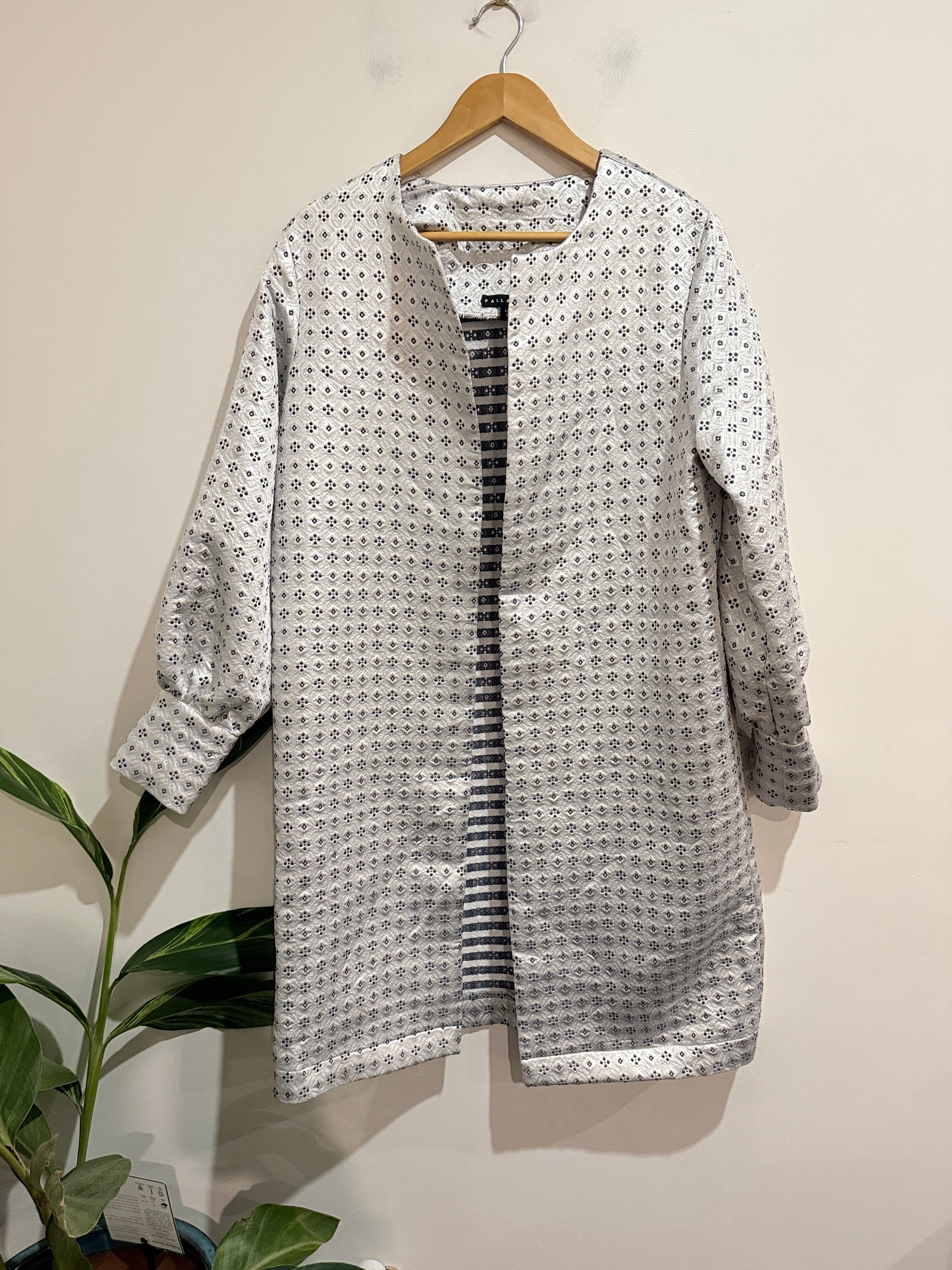 Paula Ryan Textured Open-front Coat Size M