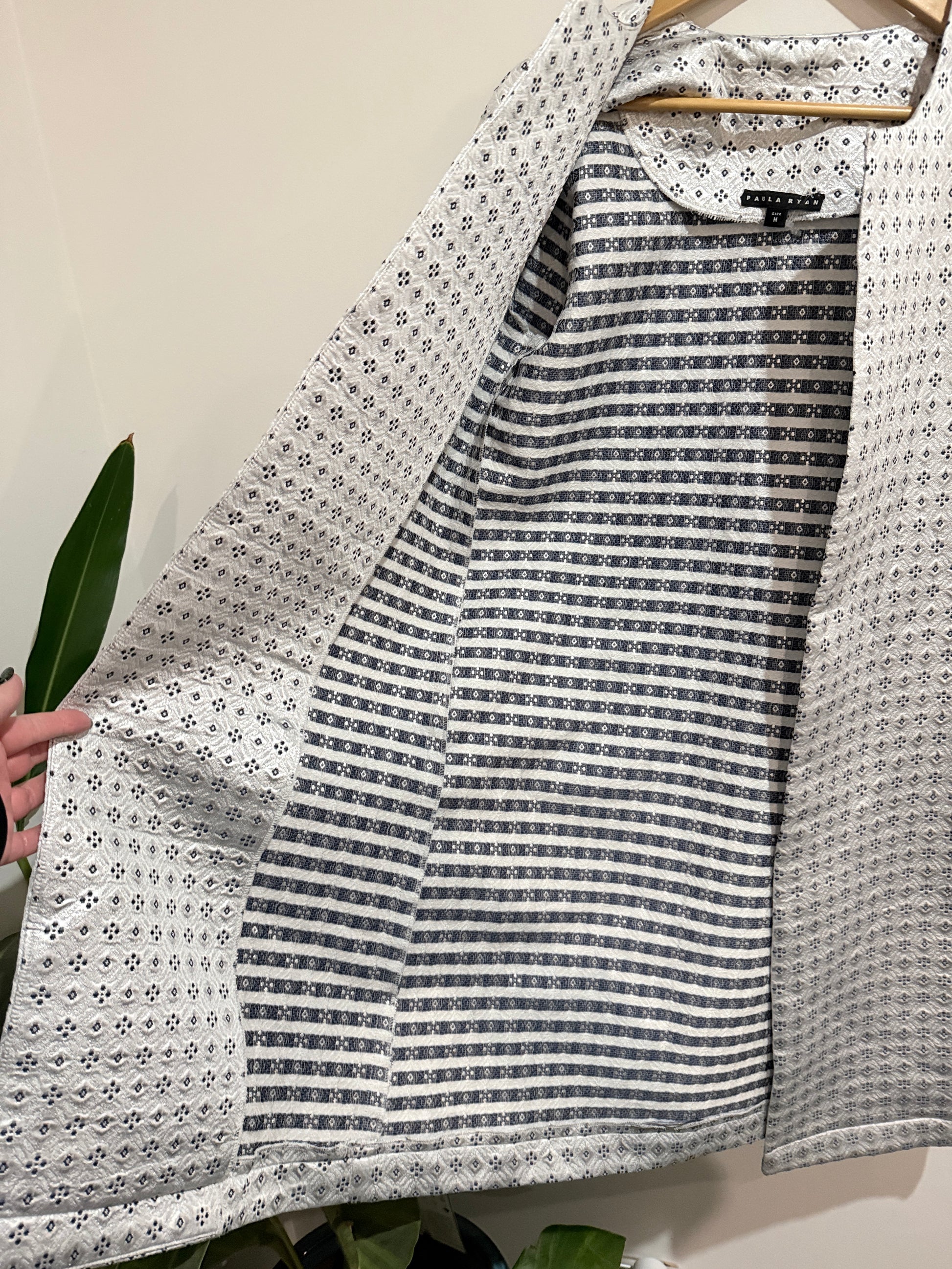 Paula Ryan Textured Open-front Coat Size M