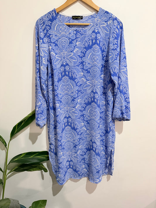 Fashion House Paisley Patterned Tunic Dress Size M | U/Arm to U/Arm 52cm