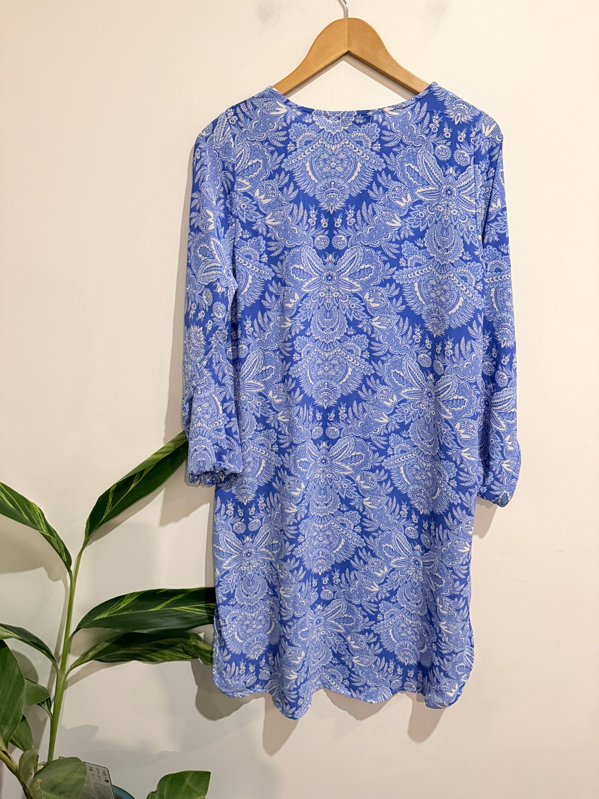 Fashion House Paisley Patterned Tunic Dress Size M | U/Arm to U/Arm 52cm