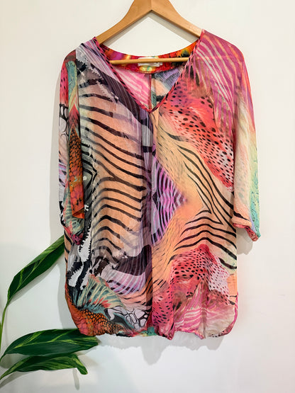 Fashion Field Multicolor Tunic Top Size S/M | U/Arm to U/Arm 85cm