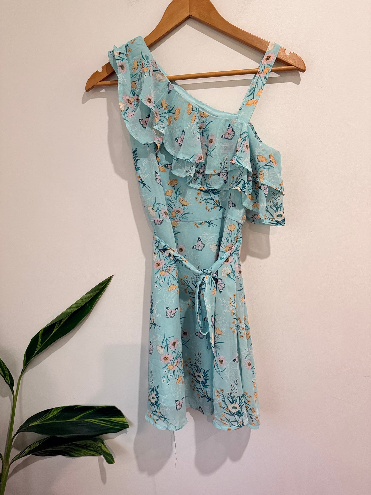 Floral Print One-shoulder Dress Size Suite age 12