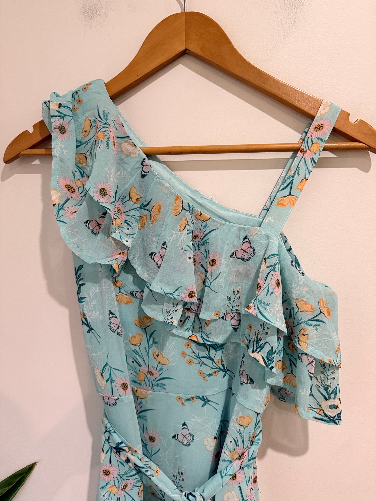 Floral Print One-shoulder Dress Size Suite age 12