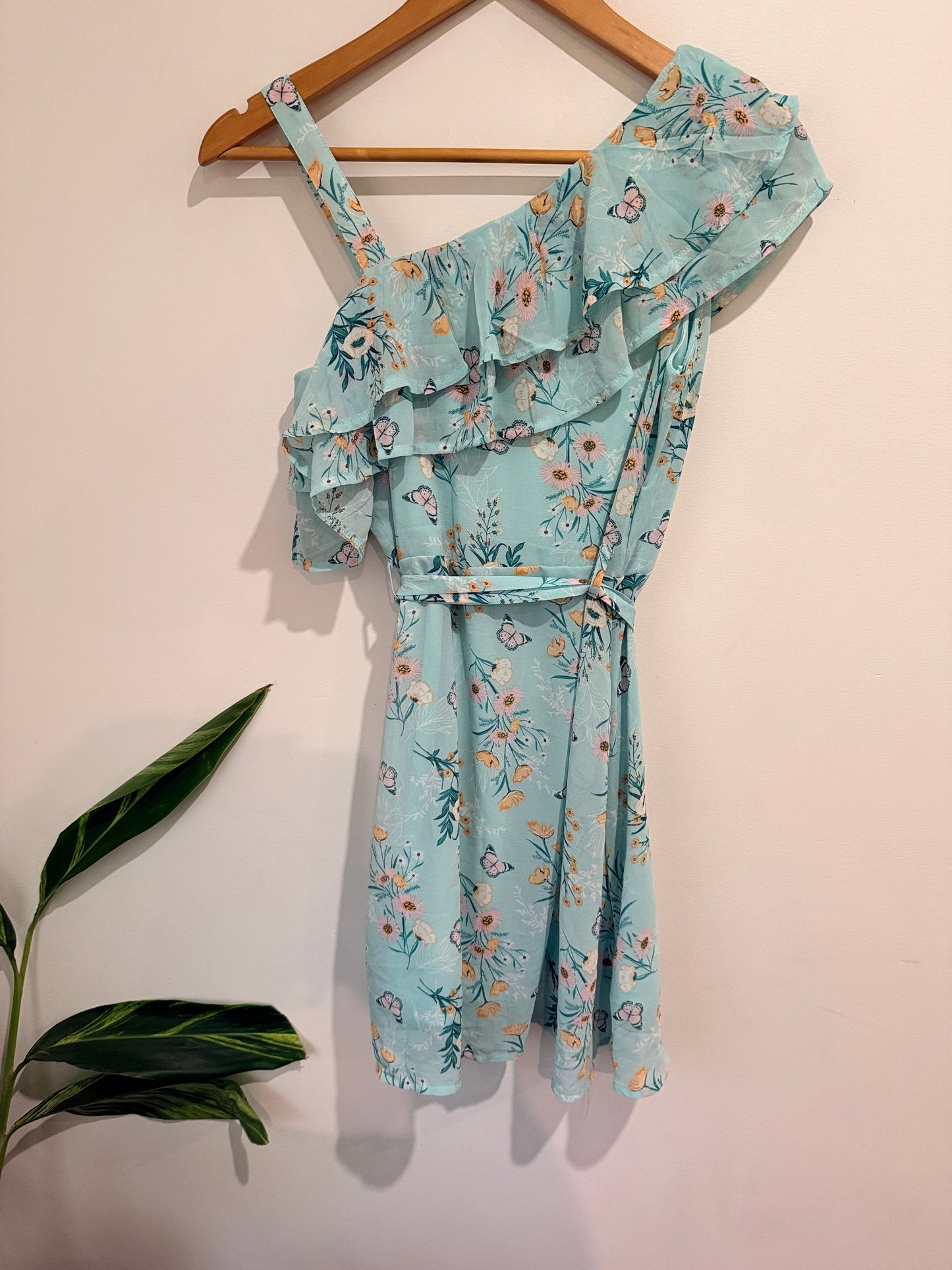 Floral Print One-shoulder Dress Size Suite age 12