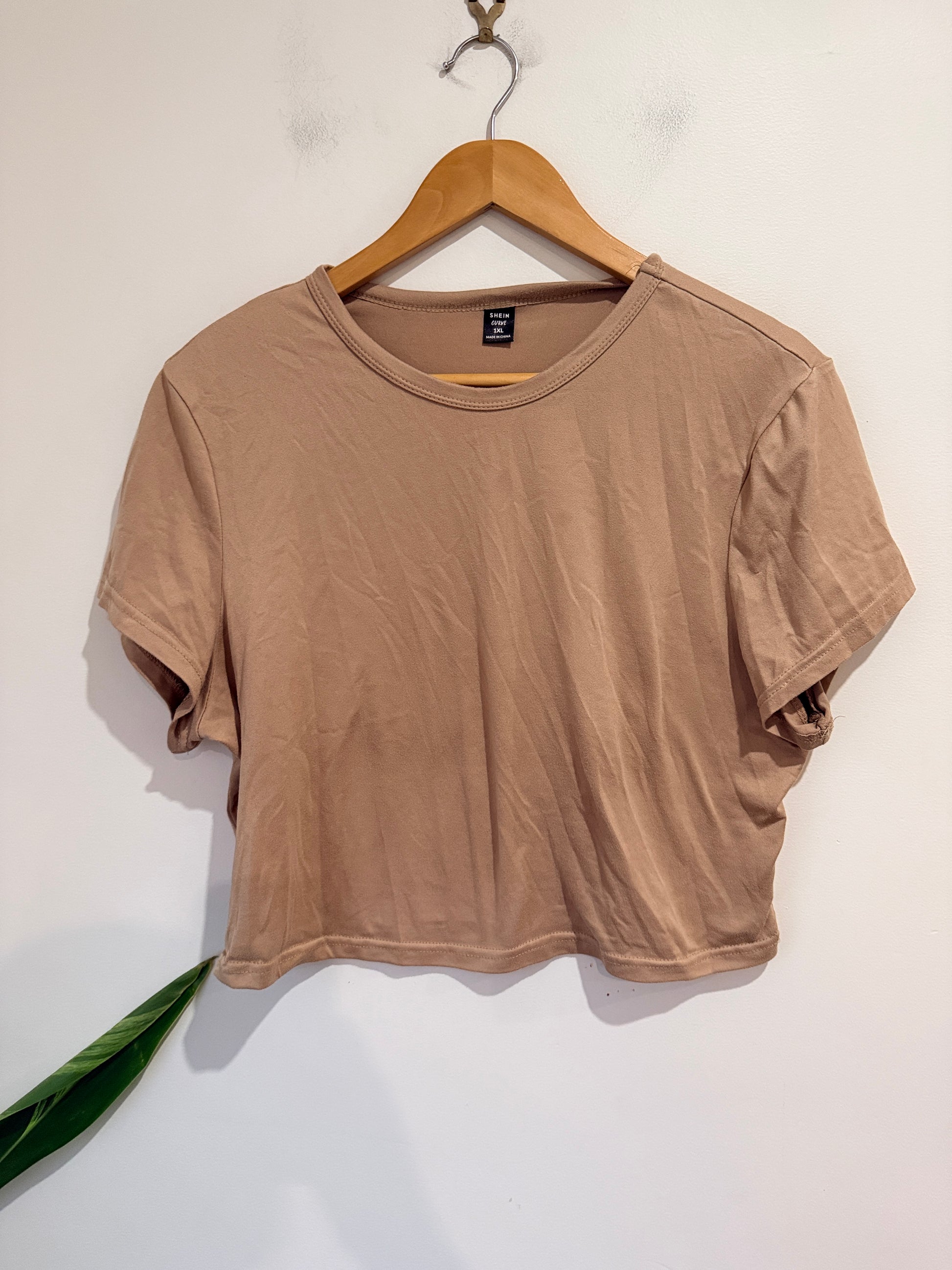 Shein Short Sleeve Cropped T-shirt Size 1XL