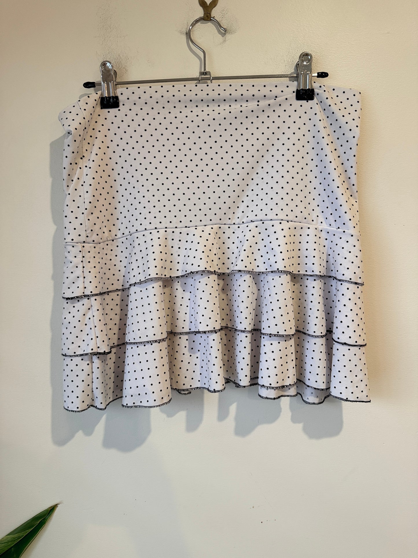 CKM Polka Dot Tiered Mini Skirt Size M