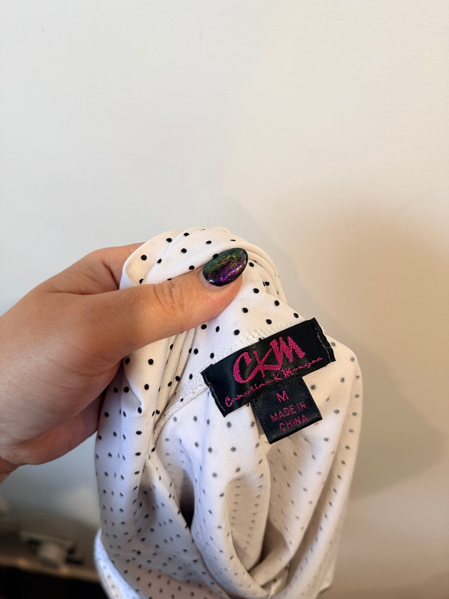 CKM Polka Dot Tiered Mini Skirt Size M