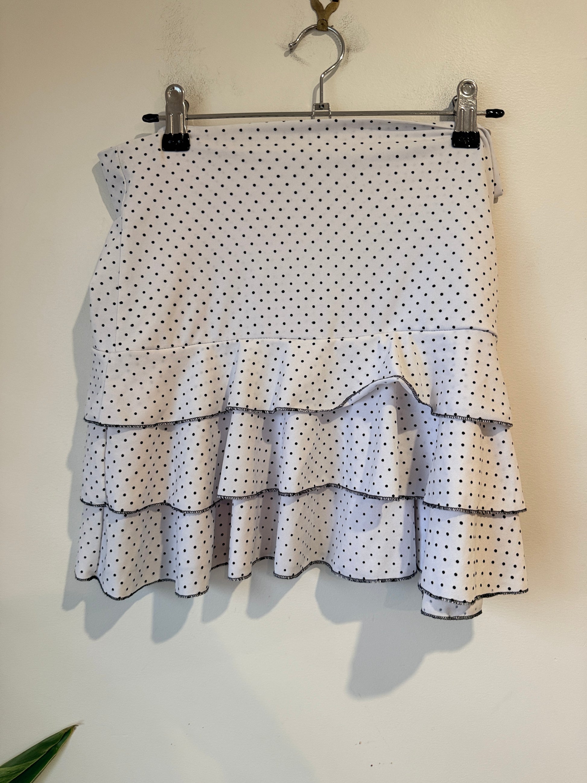 CKM Polka Dot Tiered Mini Skirt Size M