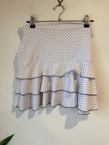 CKM Polka Dot Tiered Mini Skirt Size M