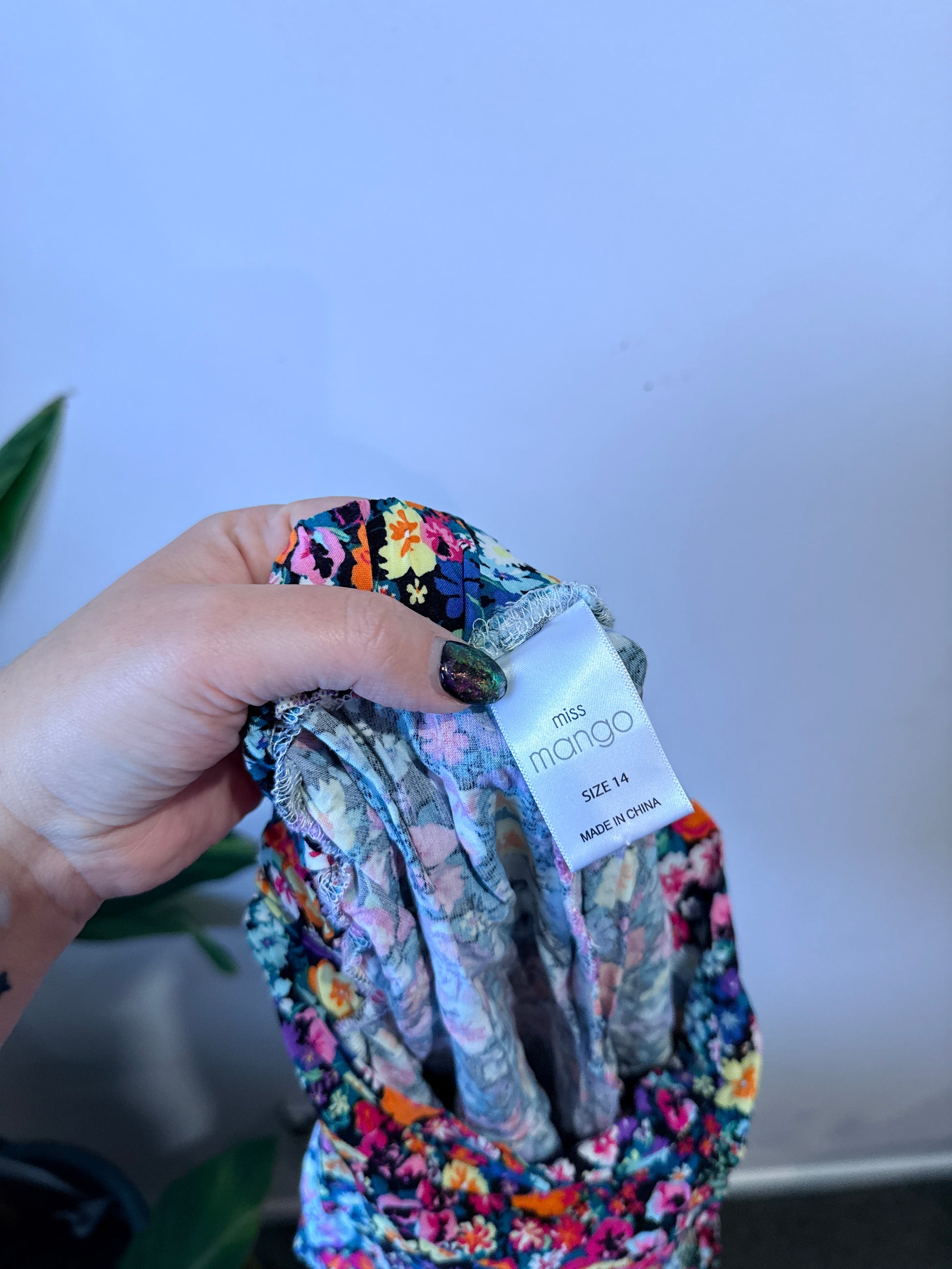 Miss Mango Floral Print Mini Skirt Size 14